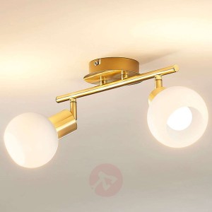 Lampa sufitowa ELAINA z żarówkami LED E14, mosiądz