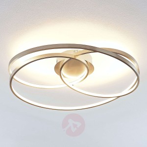 Lindby Ronka lampa sufitowa LED, nikiel satynowany