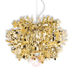 Bogata w detale lampa wisząca FIORELLA, złota