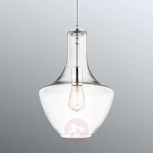 Mała lampa wisząca Everly, szkło, oprawa chrom