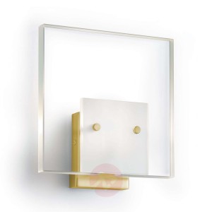 Satynowana lampa ścienna GLASS matowy mosiądz