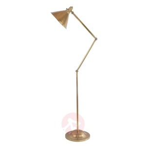 Regulowana lampa stojąca Provence, stary mosiądz