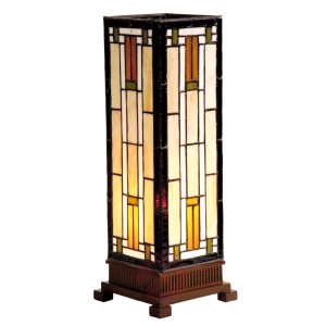 Bridget lampa stołowa łącząca krem i bursztyn