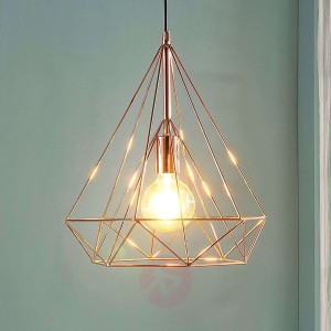 Klatkowa lampa wisząca Jossa, miedź