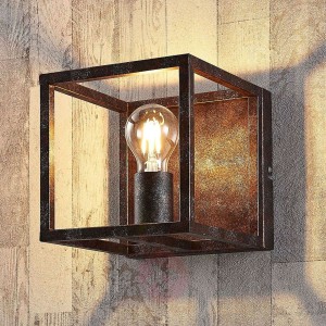 Rdzawa lampa ścienna Emin z metalu