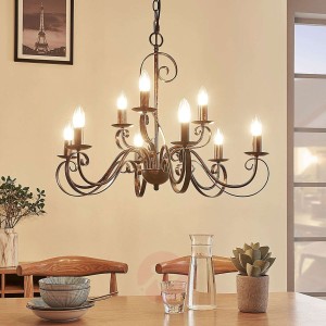 Żyrandol CALEB w stylu dworkowym, 9-pkt.