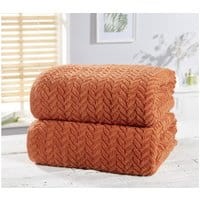 Zestaw 2 ręczników kąpielowych Herringbone Orange