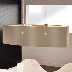 Lampa wisząca Maserlo owalna, taupe złota