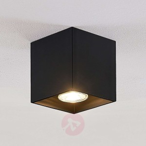 Lindby Parvin aluminiowy downlight, kątowy, czarny