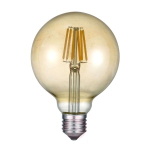 Żarówka globe kulista LED E27 6W 2 700K bursztyn