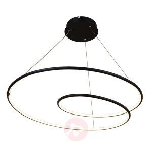 Lindby Lucy lampa wisząca LED, 70cm, czarna matowa