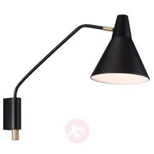 Wystająca lampa ścienna Brassy czarna