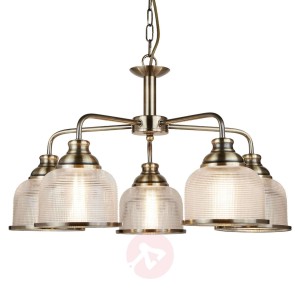 Lampa wisząca Bistro II, postarzany mosiądz