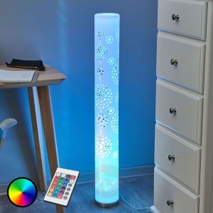 Ozdobna lampa stojąca LED Mirella, RGB i pilot