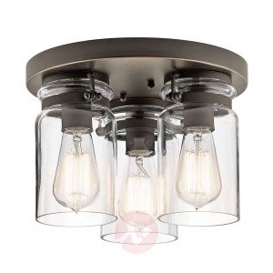Stary brąz, lampa sufitowa Brinley, 3pkt.