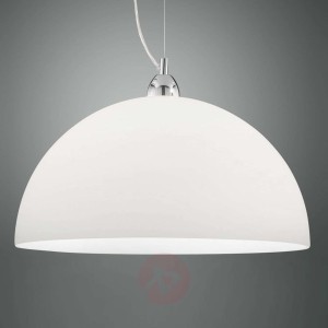 Lampa wisząca Nice, szklany klosz, biała, 46 cm