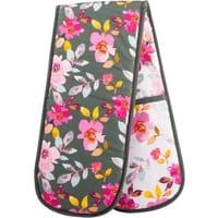 Podwójna rękawica kuchenna Grey Floral