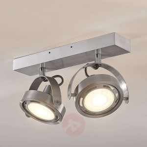 Reflektor LED Munin, ściemniany, aluminium, 2-pkt.