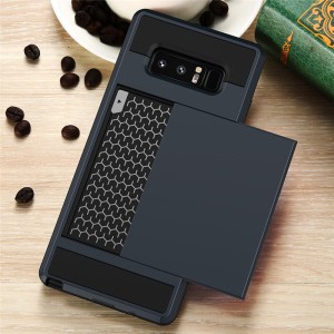 Obudowa na telefon ze schowkiem na kartę - Iphone i Samsung - kolor czarny