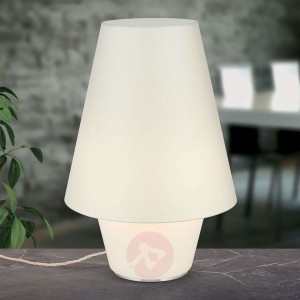 Tekstylna lampa stołowa Bliźniaki kremowa Ø 38 cm