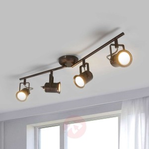 4-punktowa lampa sufitowa LED, styl rustykalny