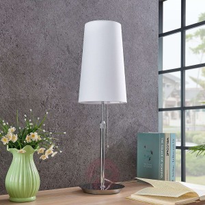 Lucande Pordis lampa stołowa, chromowo-biała