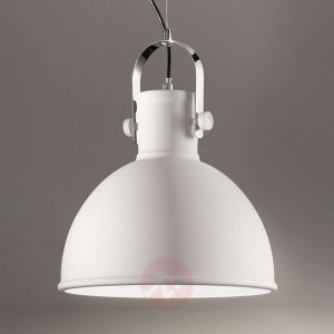Biała lampa wisząca Iffet z metalu