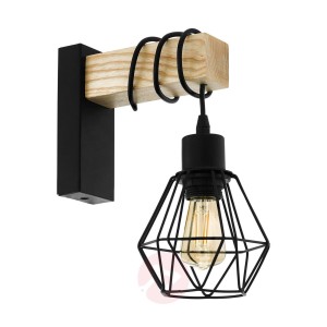 Lampa ścienna Townshend 5 drewno + klosz