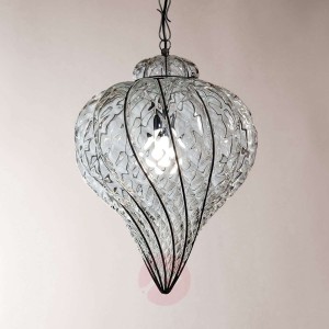 Lampa wisząca zewnętrzna Goccia, dmuchane szkło