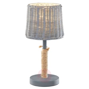 Piękna lampa stołowa Rotin z rattanowym kloszem