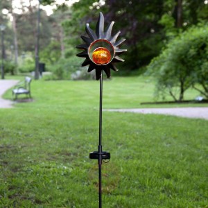 Lampa solarna LED Melilla, słońce, szklana kula