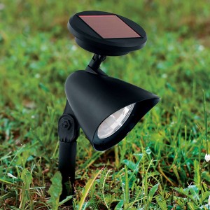 Solarny reflektor LED Ludo, czarny, grot ziemny