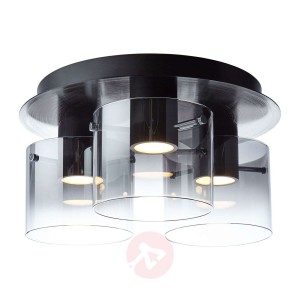 Lampa sufitowa LED Beth, szkło czarne, 3-pkt.