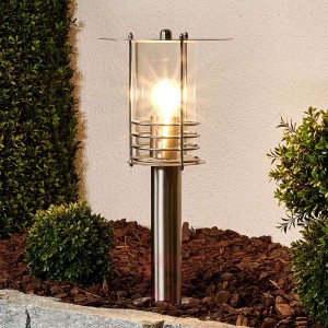 Elegancka lampa cokołowa Miko, stal szlachetna