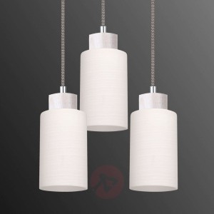 Okrągła lampa wisząca Bosco, biała, 3-pkt.
