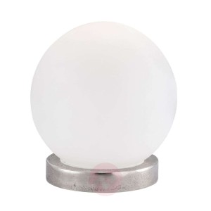 Lampa stołowa Antony opalowa kula, nikiel, Ø25cm