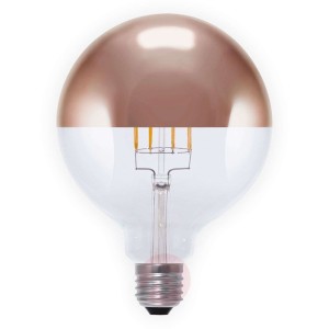 Żar. lustrzana LED Globe E27, 8W, 926, G125, miedź