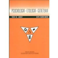 Psychologia etologia genetyka Tom 15/2007