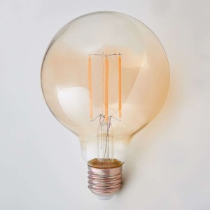 LED Globe Filament E27 6W 500lm, bursztyn, 2 200 K
