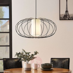 Lindby Korbinian lampa wisząca z klatkowym kloszem