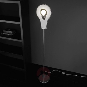 Wyjątkowa lampa stojąca Flat biała