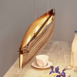 Drewno zebrano - lampa wisząca LED MALU