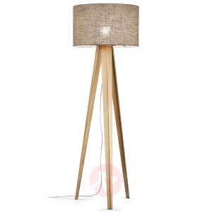 Ściemniana trójnożna lampa podłogowa Athene płótno