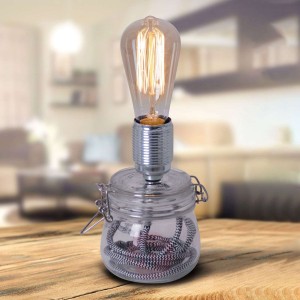 Lampa stołowa Max ze szklaną podstawą