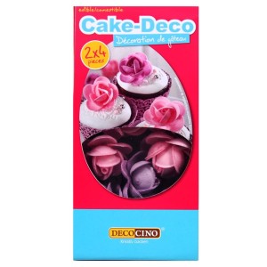 Decocino - Różowo - liliowe róże z opłatków waflowych
