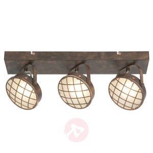 Lampa sufitowa LED Lazaro, rdzawobrązowa, 3-pkt.