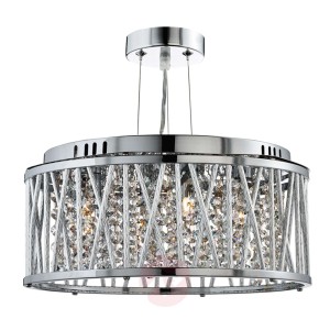 Okrągła, nowoczesna lampa wisząca Elise z draperią