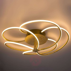 Lampa sufitowa LED Wave, patyna i złoto płatkowe