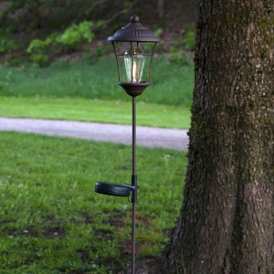 Latarnia solarna LED Messina, brązowa