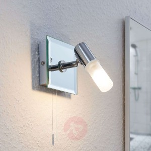 Lampa ścienna Zela, łazienkowa wyłącznik pociągany